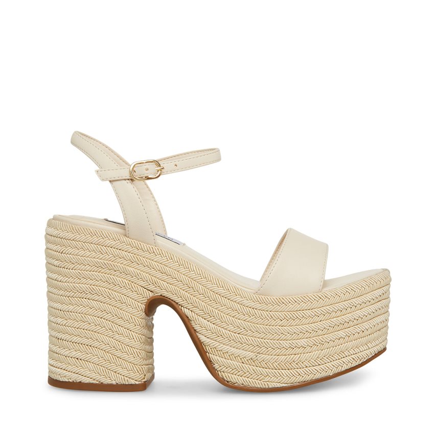 Cream Steve Madden Andrea Women\'s Platform Sandals | PH 4617BKN